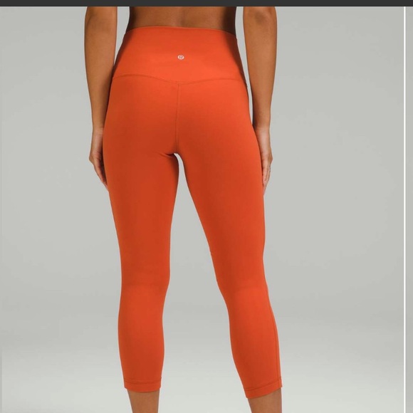 Orange Lululemon Align High-Rise Crop 23" Inseam - Size 2. - Picture 3 of 8
